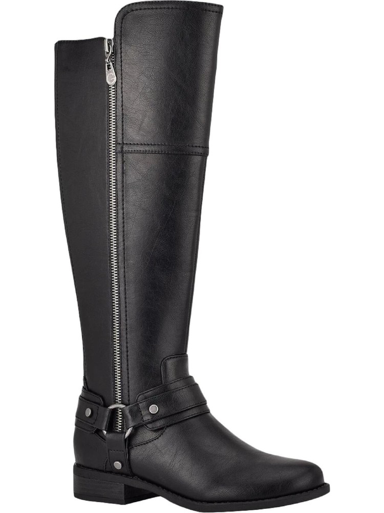 GBG GUESS Womens Black Flex Back Gold-Tone Harlea Riding Boot 6.5 M
