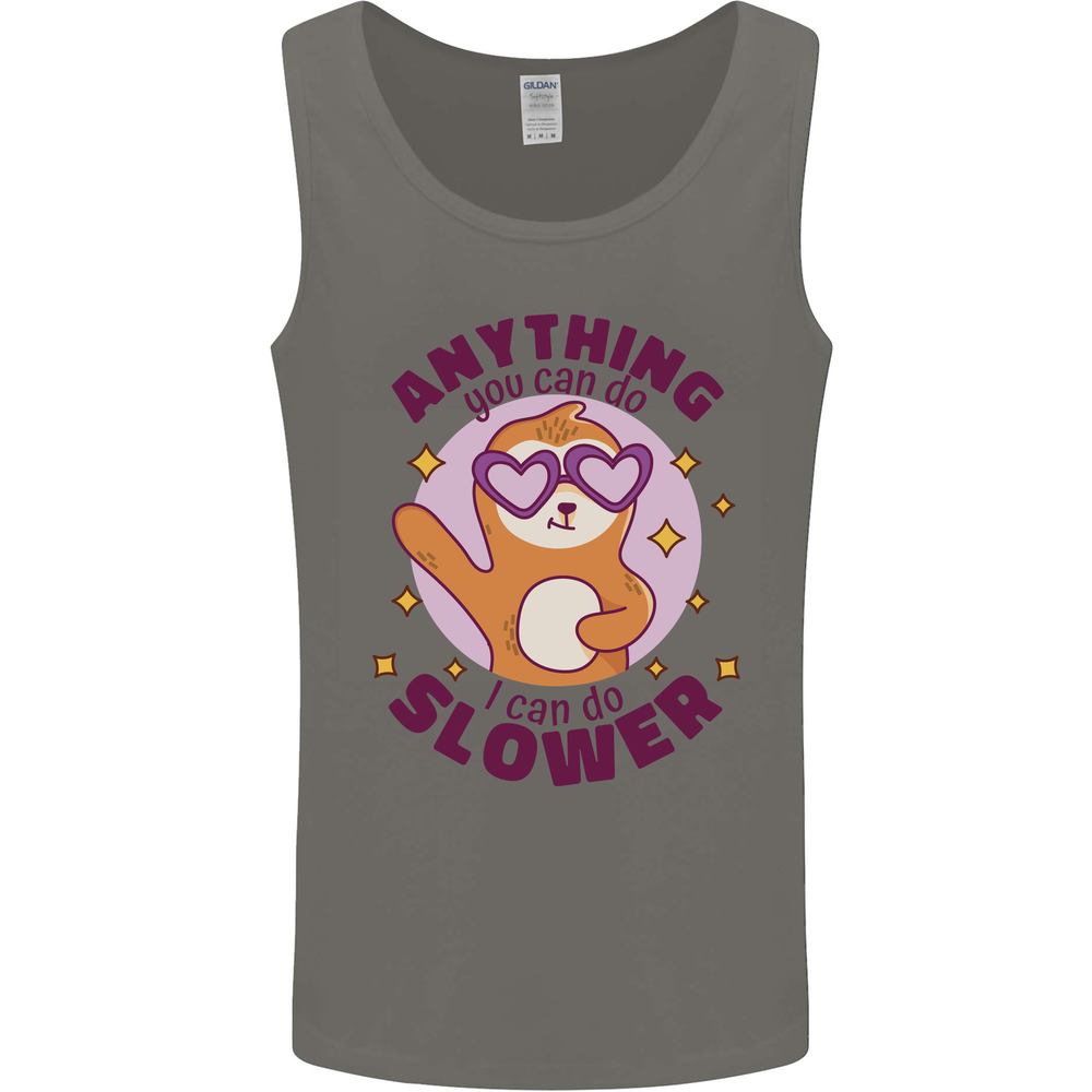 Sloth Anything I Can Do Slower Funny Mens Vest Tank Top