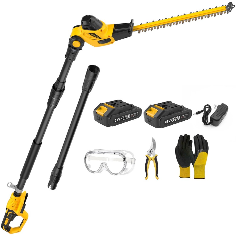 9-Foot Cordless Pole Hedge Trimmer with Extension for Easy Reach