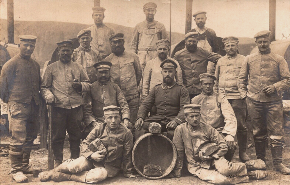 Military Group of Soldiers Posing Vintage RPPC C259
