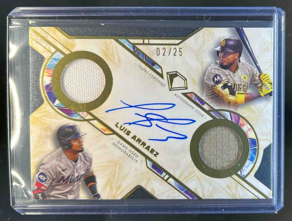 2025 Topps Diamond Icons Luis Arraez Dual Team Relic Auto Jersey #2/25