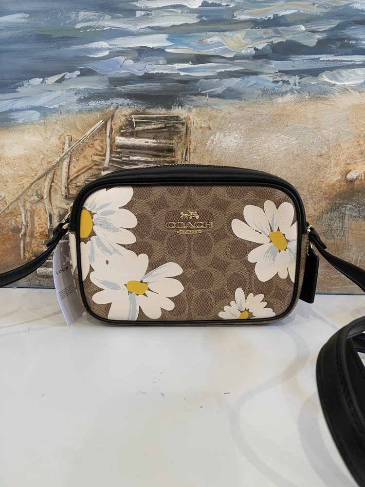 Coach Mini Jamie Camera Bag in Signature Canvas Featuring Floral Print Design