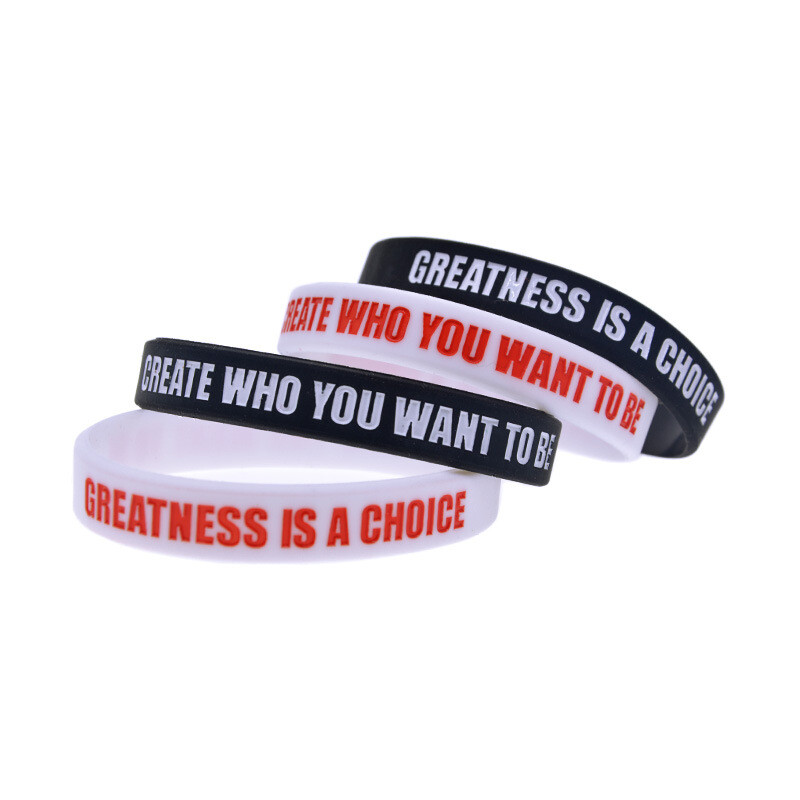 4 Pack Create Who You Want To Be Silicone Bracelets Motivational Wristband Gifts