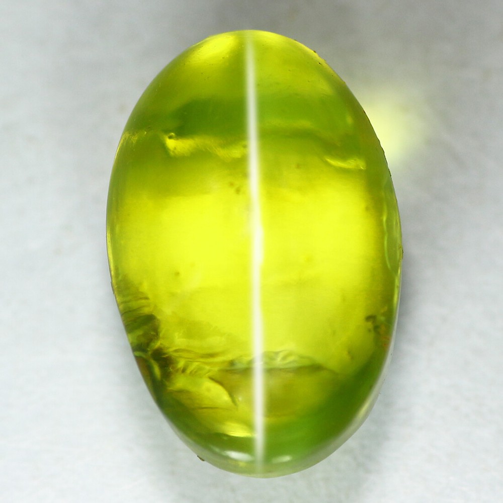 21.34 Ct Genuine Oval 17.6 x 11.5 MM Green India Natural Sillimanite Cat's Eye