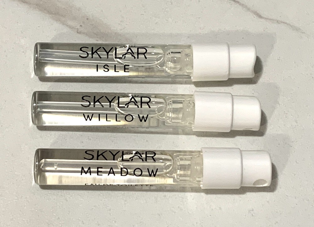 3X Skylar EDT Perfume Sample Set - Meadow Willow Isle 1.5mL Spray Vials