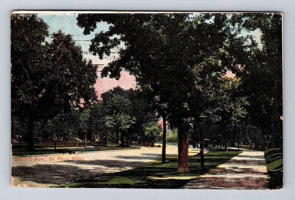 St Paul MN-Minnesota, Summit Avenue, Antique, Vintage c1907 Postcard