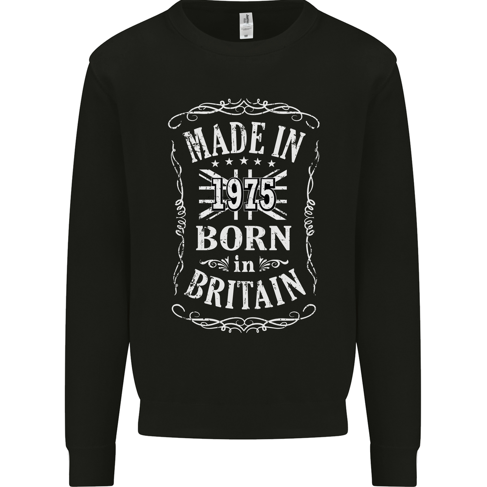 Born In Britain 50th Birthday Made 1975 Mens Sweatshirt Jumper