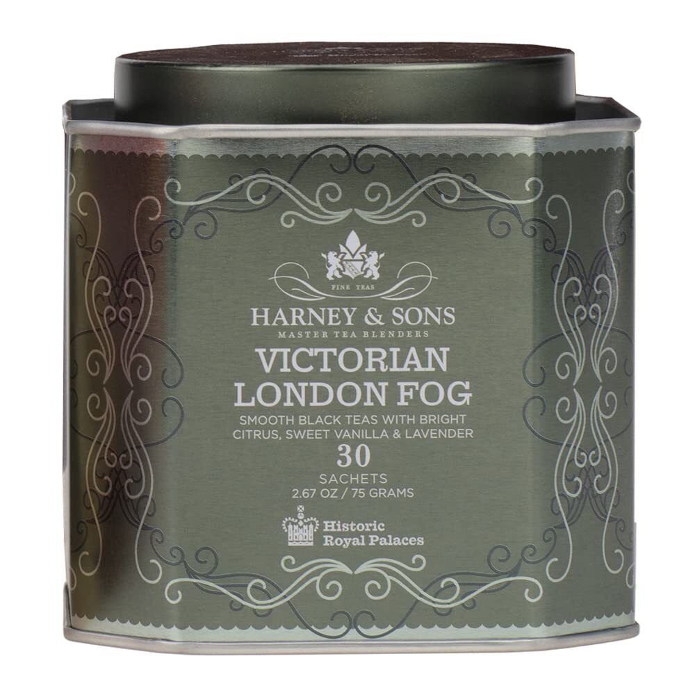 Harney & Sons Victorian London Fog Tea, Black and Oolong Tea with Citrus, and |