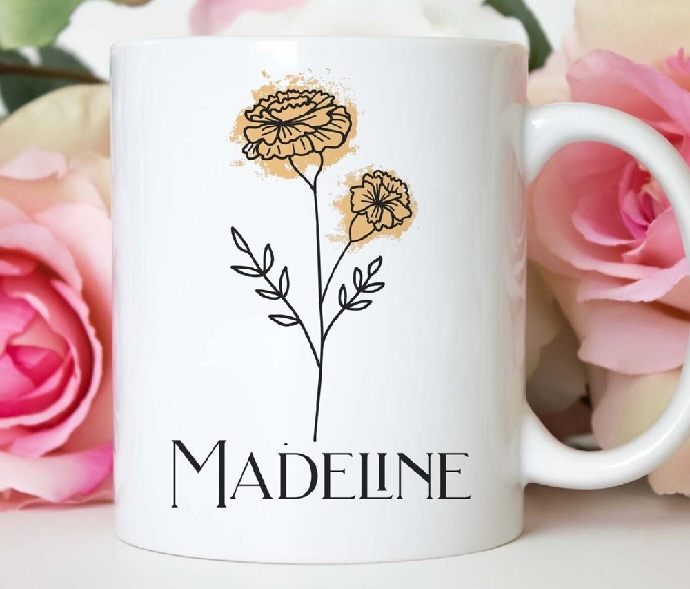 Personalized Birth Flower Mug Personalized Birth Flower Gift Friend Gift