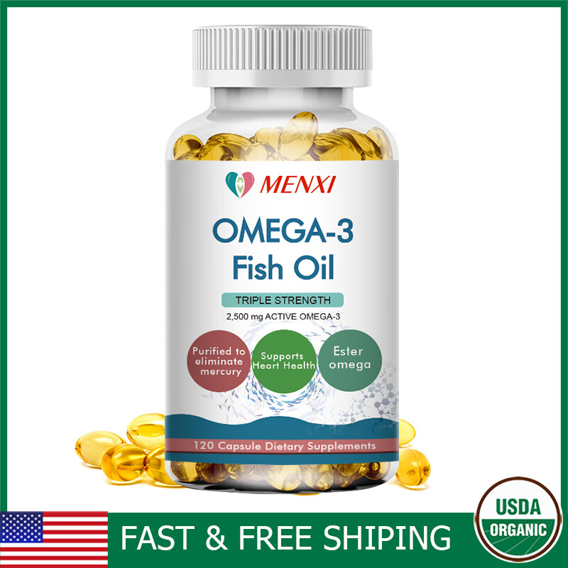 New⚡️2500mg EPA DHA Omega 3 6 9 Capsules Fish Oil 120 Pills Heart Health