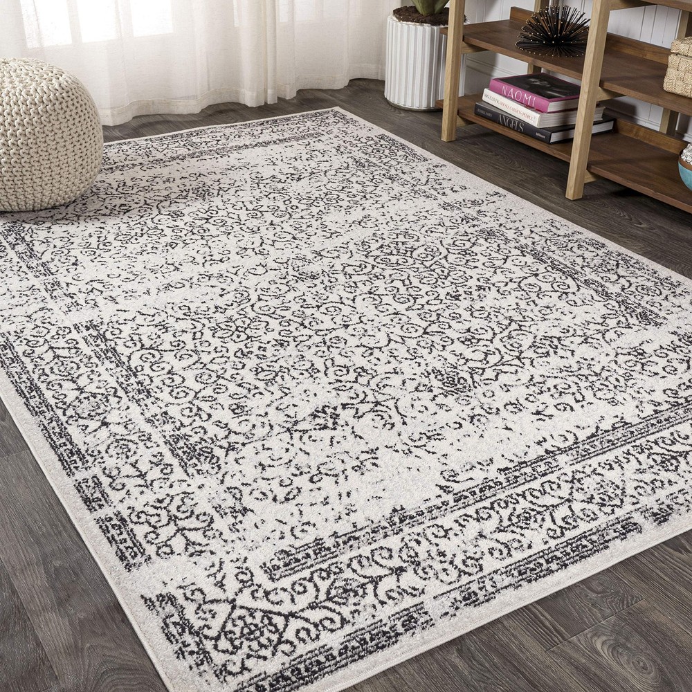 Bohemian Floral Vintage Indoor Rug – Jonathan Y BMF108C-8 Modern Filigree Design  