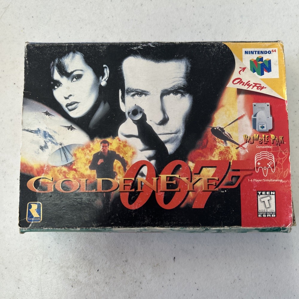 007 Goldeneye (Nintendo 64 1997) FPS N64 Authentic Video Game RARE Damaged Box