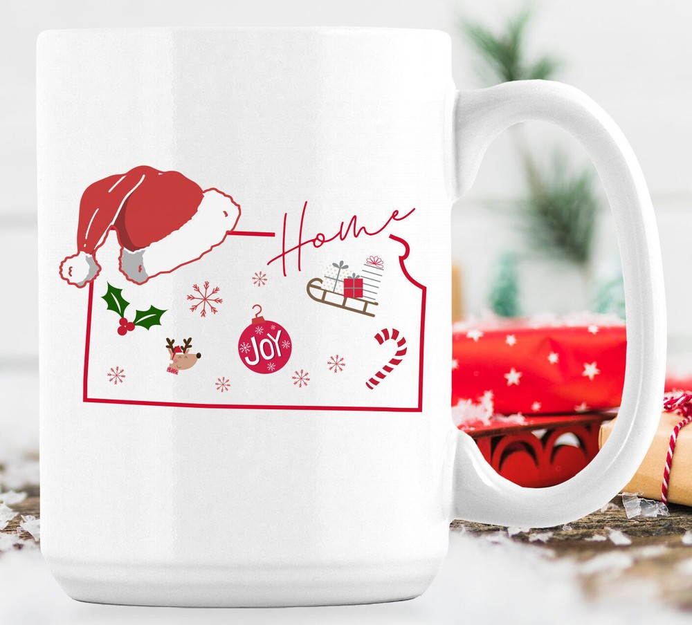Kansas Christmas Mug with State Map – Perfect Xmas Gift for Kansas Pride  