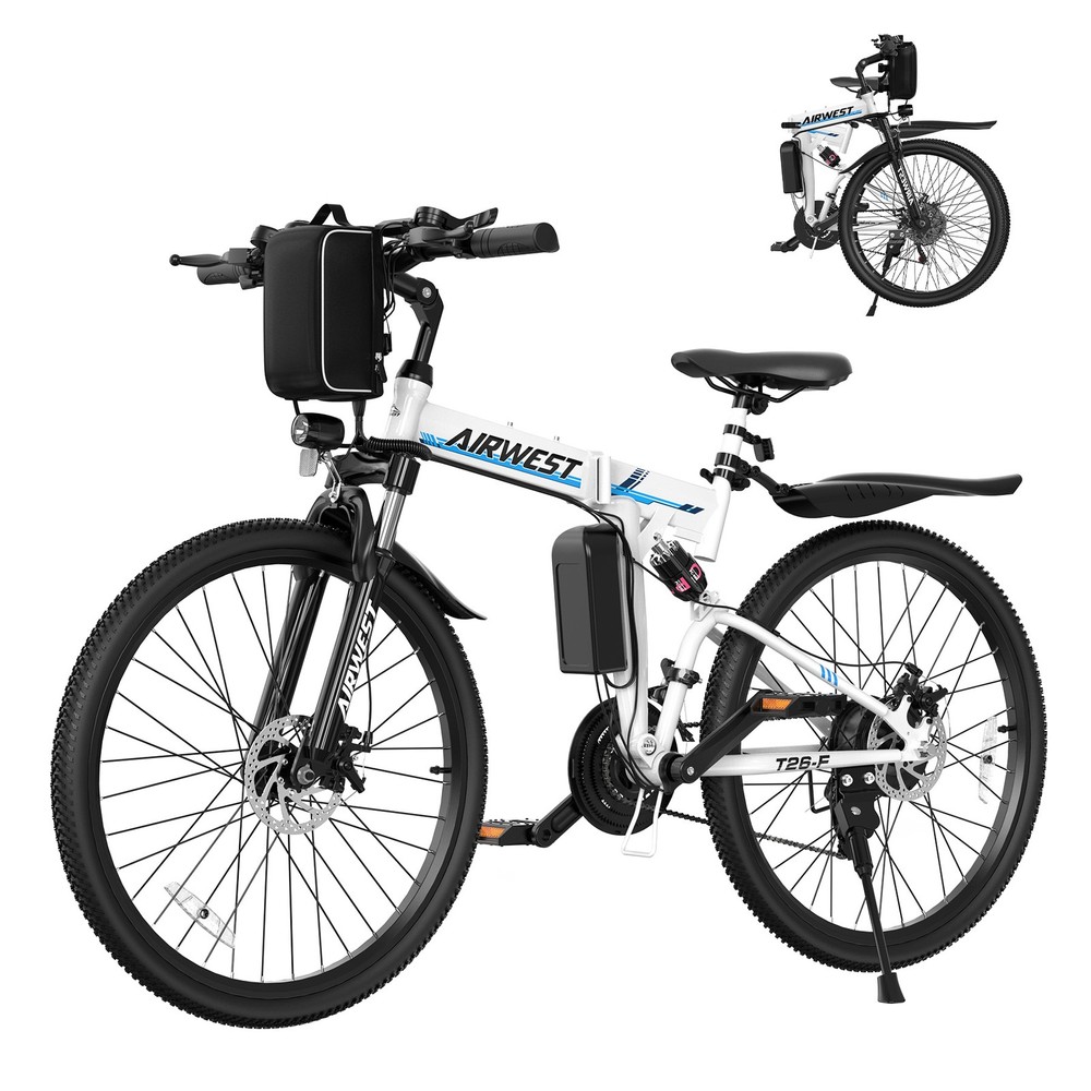 AIRWEST 26 Inch Folding E-Bike 750W 48V Electric Mountain Bike for Adults