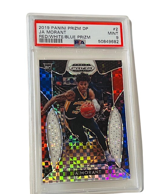 Ja Morant Rookie RC PSA 9 como nuevo 2019 Panini Prizm dp rojo blanco azul/99 POP 11 sp