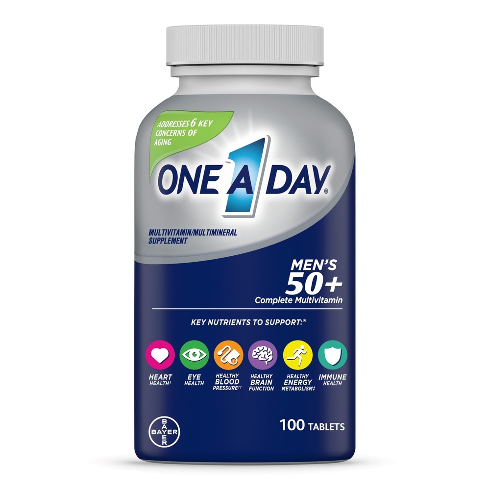 Men’s 50+ Multivitamins, Supplement with A, C, D, E and Zinc for Immune Healt...