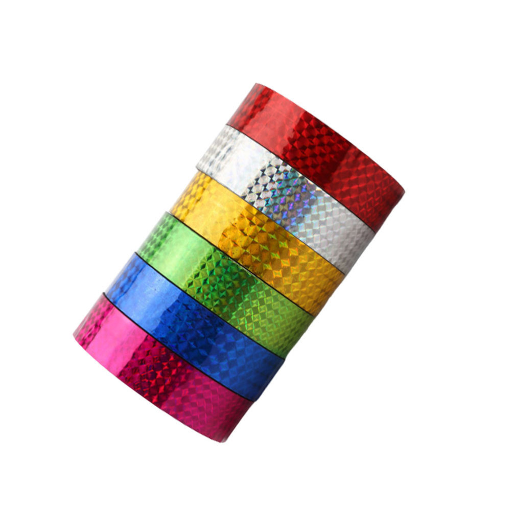 6 Rolls Holographic Duct Tape Pet Decorative Gift Packaging