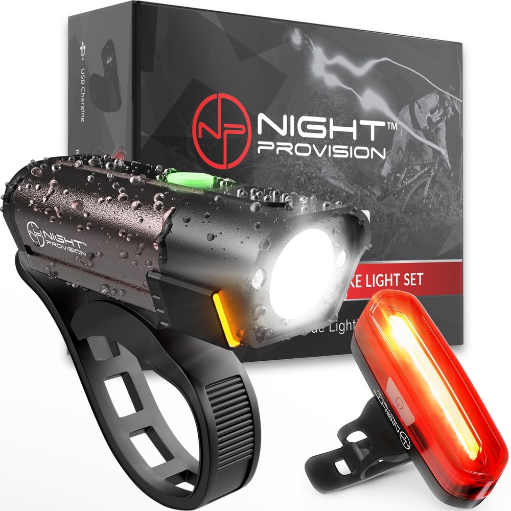 BX-300 Rechargeable Bike Light Set with Powerful Front and Rear Lights for Safe Cycling
