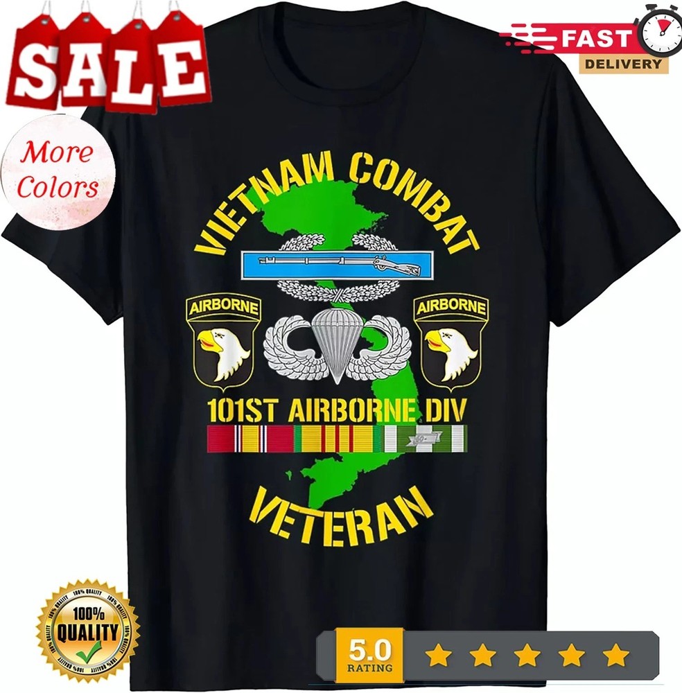 101st Airborne Division - Vietnam Combat Veteran T-Shirt Size S-5XL