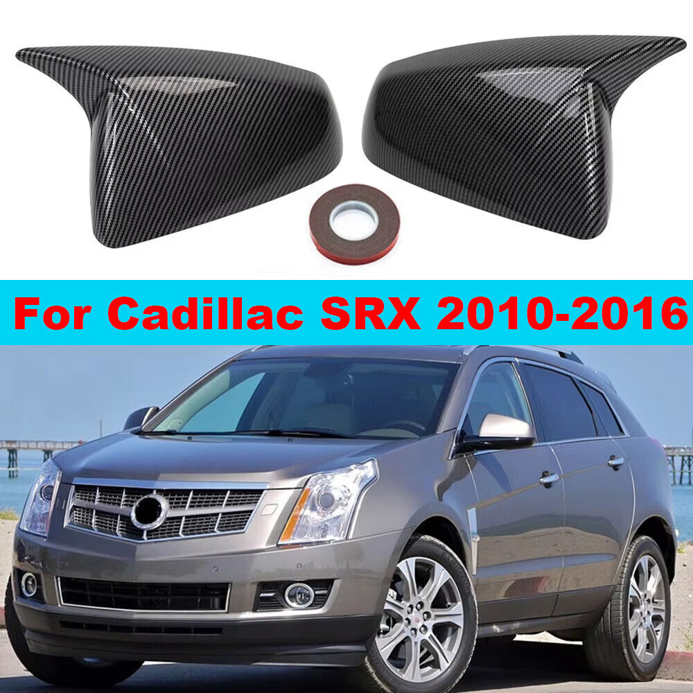 For Cadillac SRX 2010-2016 2x Rearview Side Mirror Cover Wing Cap Trim Add on