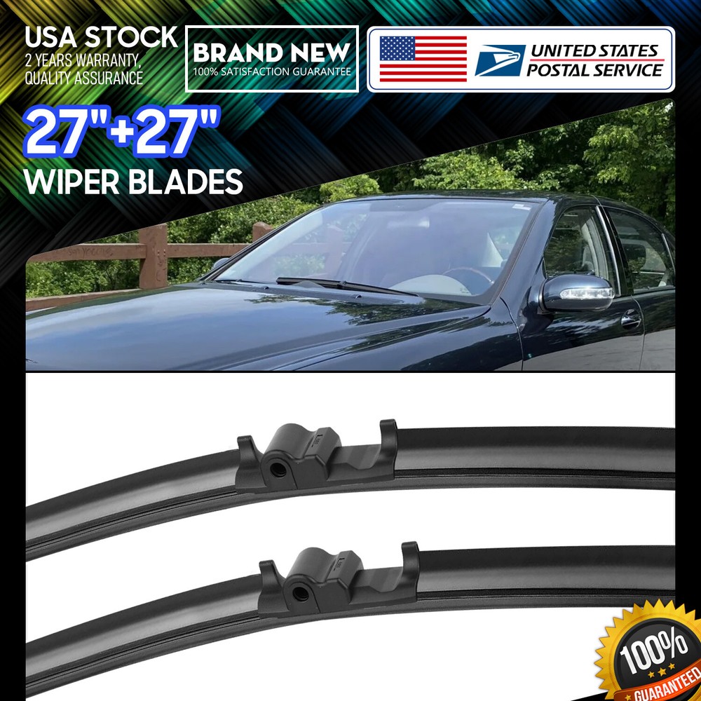 Waterproof/Durable 27''+27'' Side lock Windshield Wiper Blades All Season Set