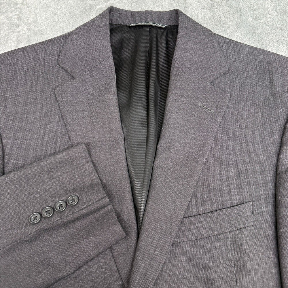 Jack Victor Mens Blazer Sport Coat Jacket 40L Gray Double Vented Luxury Classic