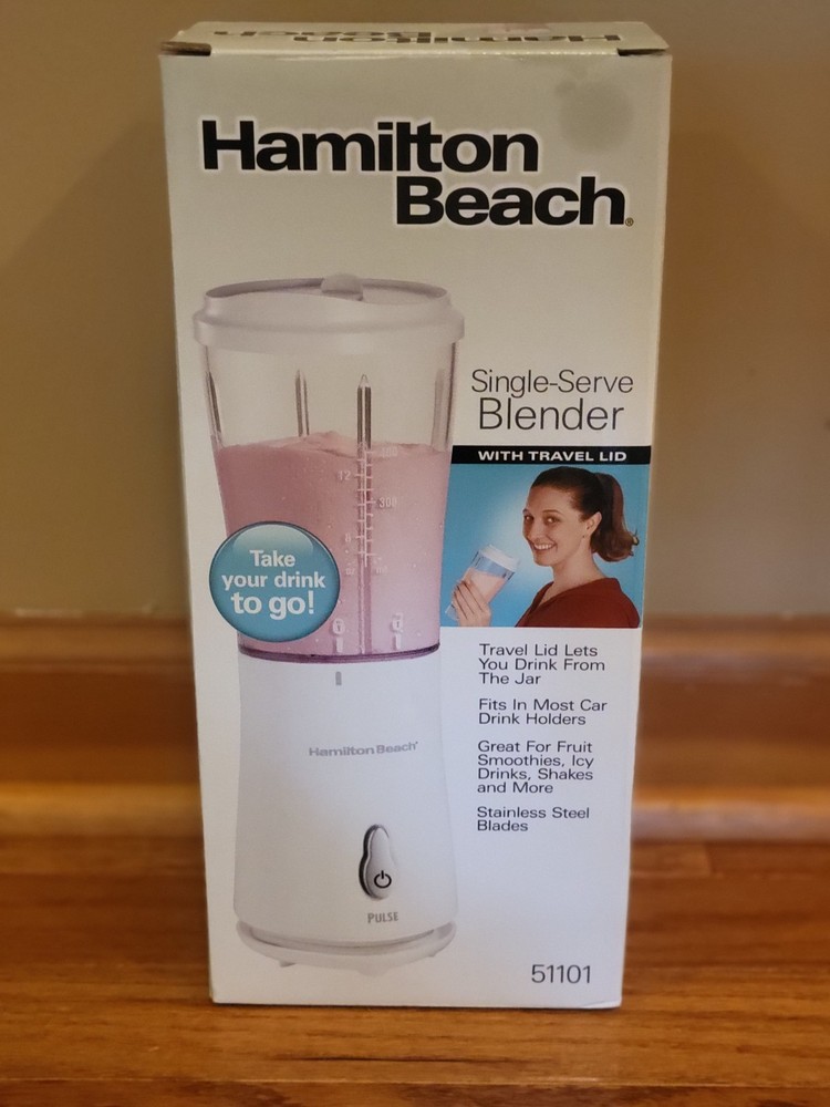 Hamilton Beach Single Serve Blender with Travel Lid - White 51101 Personal Smoothie Maker
