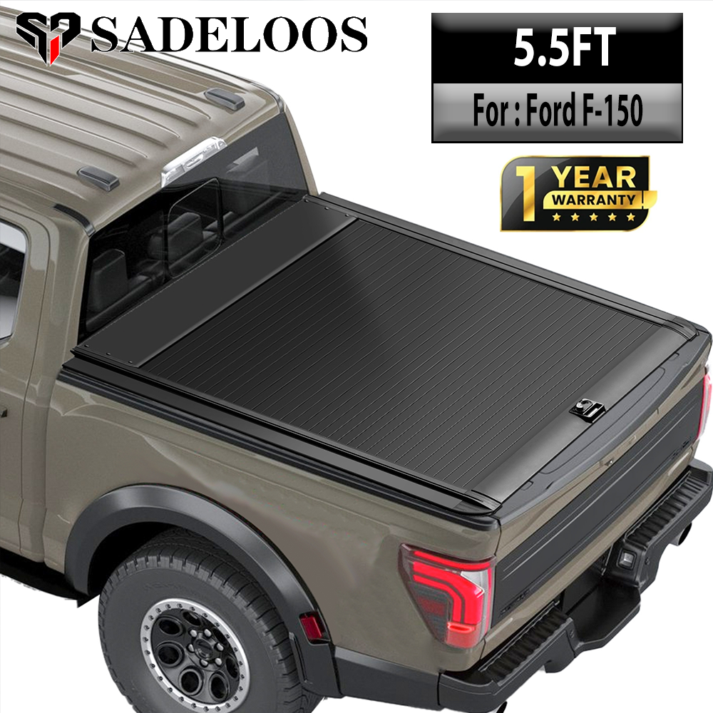 5.5FT Retractable Truck Bed Cover Hard Tonneau Cover For 2015-2025 Ford F-150