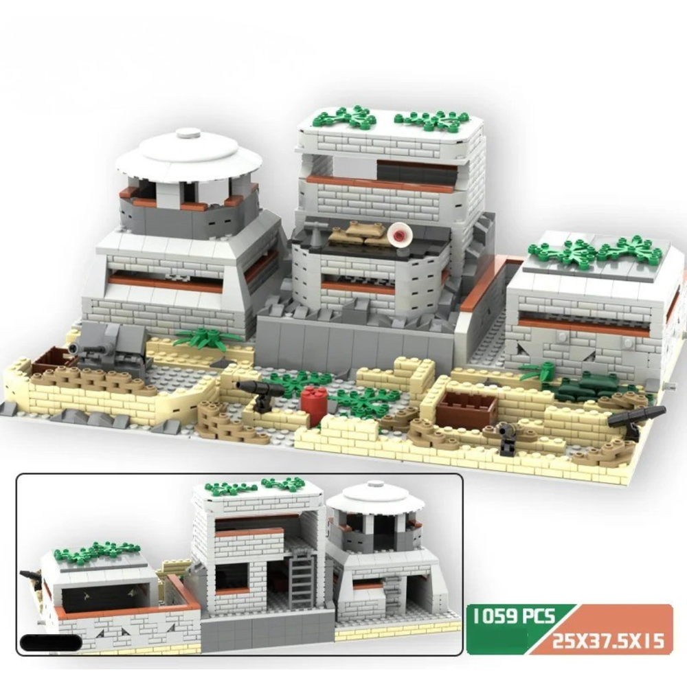 WW2 Army Military Base Building Blocks MOC Toy - Spiral Bunker Trench DIY