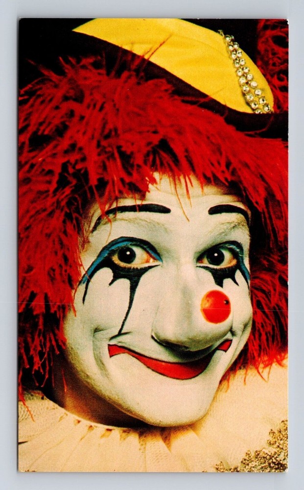 Vintage Richard Mann Harlequin Clown Portrait Souvenir Postcard