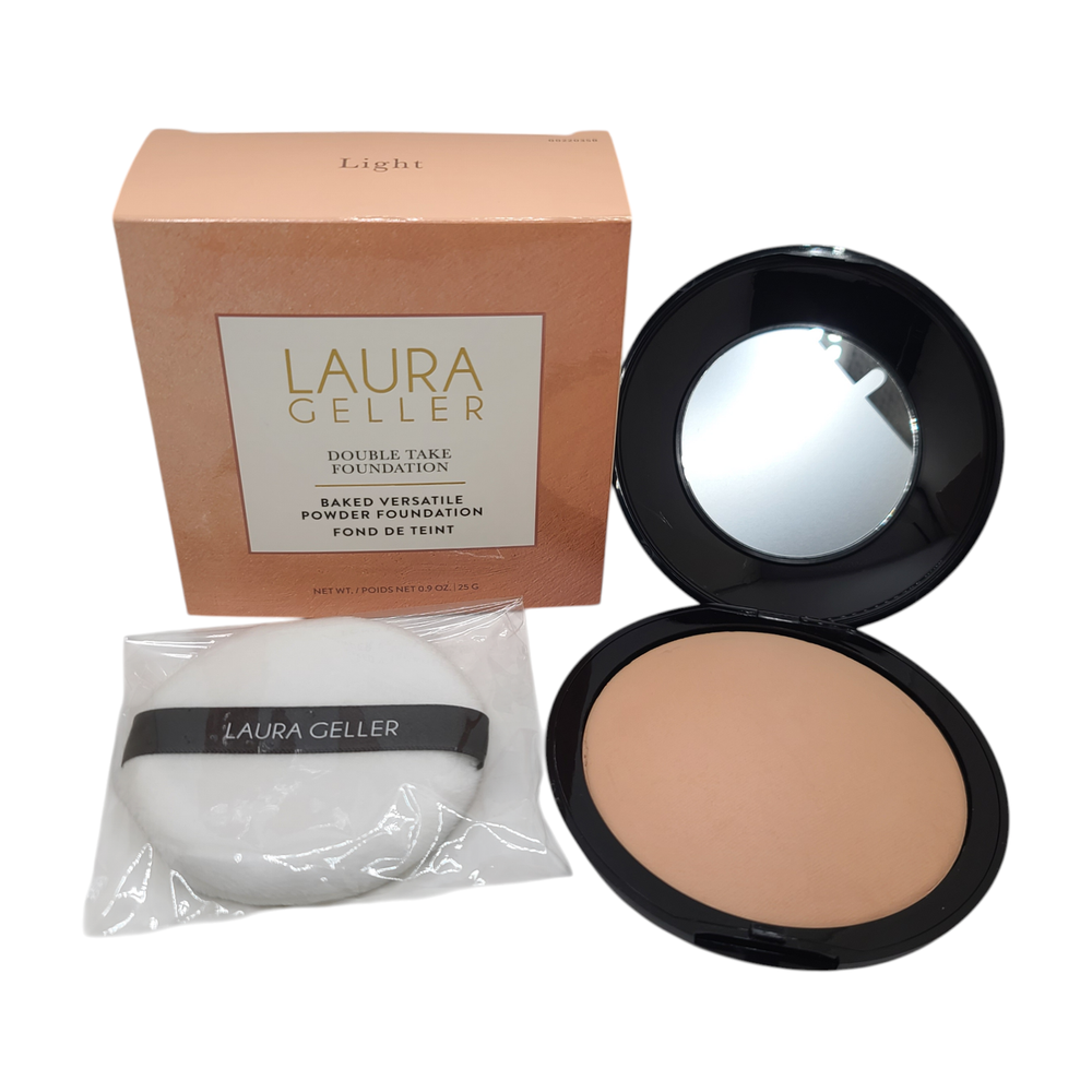 2 Pack Laura Geller Double Take Baked Versatile Powder Foundation Light 0.9 oz