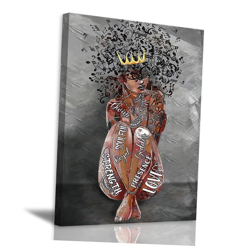 Empowering Black Woman Wall Art Canvas 16x24 Black Girl Inspiration