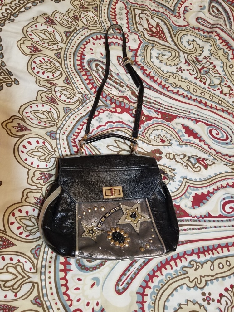 Vintage/Y2K Nicole Lee Black & Silver Star Rhinestone/Studded Purse