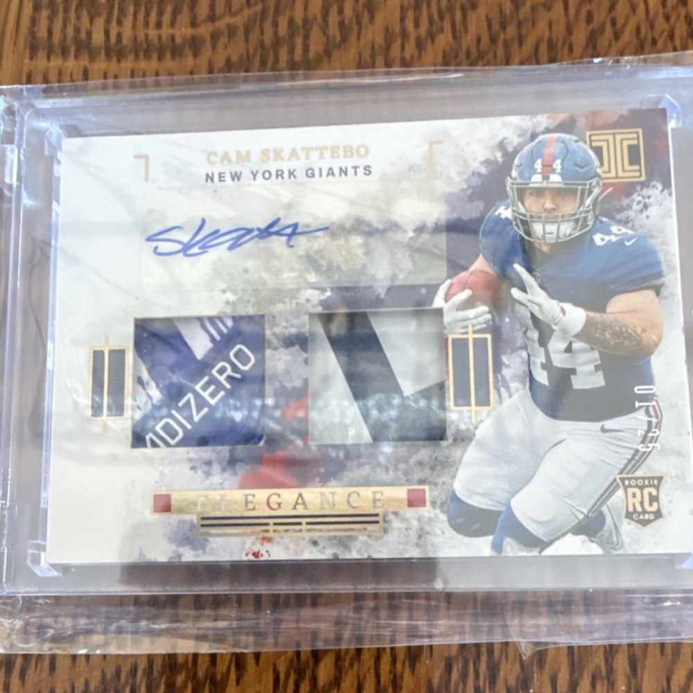 2025 Panini Impeccable Cam Skattebo Rookie Patch Auto Giants Elegance 1-25 book