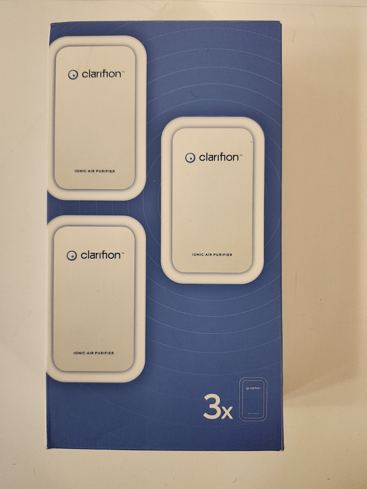 Clarifion Clean Air Ionizers 3 Pack Negative Ion Filtration System 1 Used 2 New