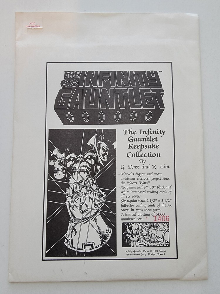 Infinity Gauntlet Keepsake Collection 1991 Sealed George Perez #1406 of 5000 Lmt