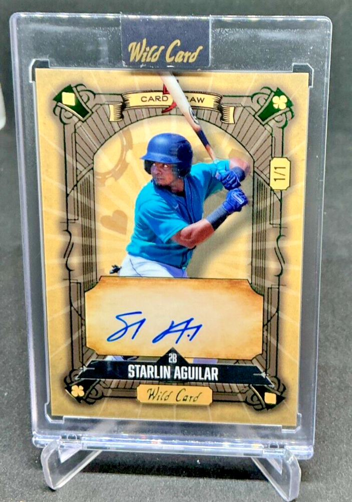 2024 Wild Card 5 Card Draw STARLIN AGUILAR AUTO 1/1 ENCASED