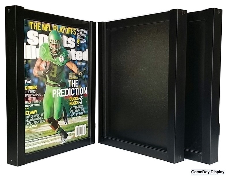 MAGAZINE SPORTS ILLUSTRATED DISPLAY FRAME CASE BLACK SHADOW BOX LOT OF 3