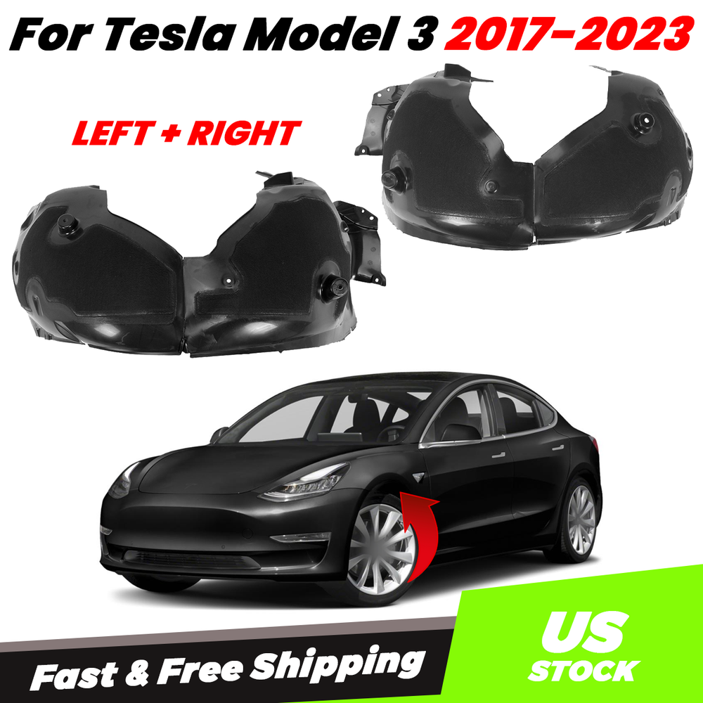 For Tesla Model 3 Fender Wheel Liner Splash Shield Guard Front Left and Right