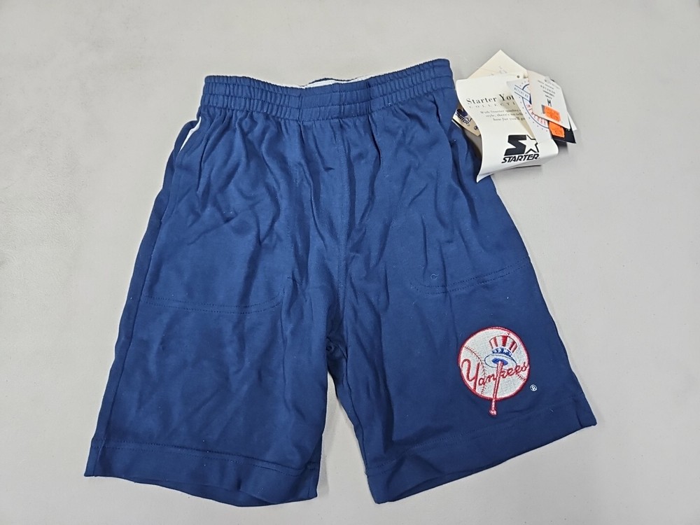 Vintage Starter Yankees Baseball Shorts Youth Medium Embroidered NWT