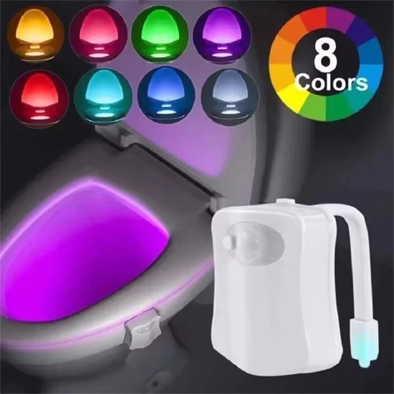 Mini LED Motion Sensor Toilet Light 16-Color Night Light for Bathroom Bowl