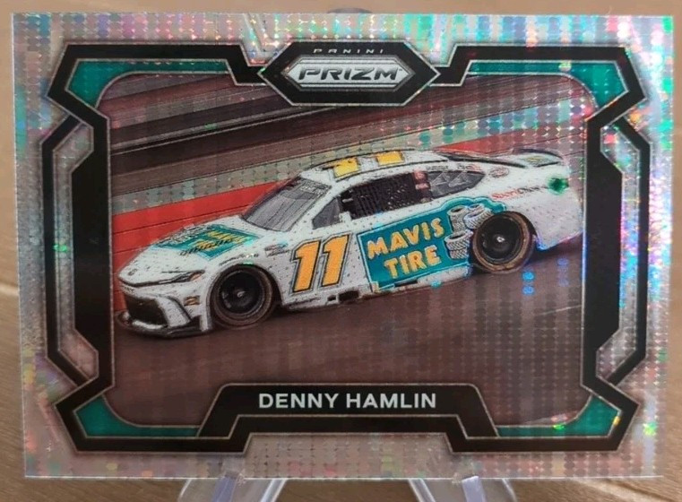 2024 Panini Prizm Rides Silver Pulsar 386/399 Denny Hamlin NASCAR Card