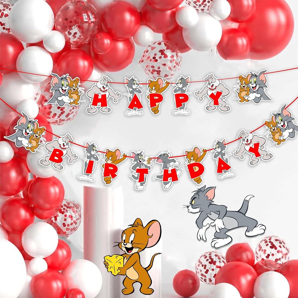 Tom & Jerry Birthday Banner for Party Decorations