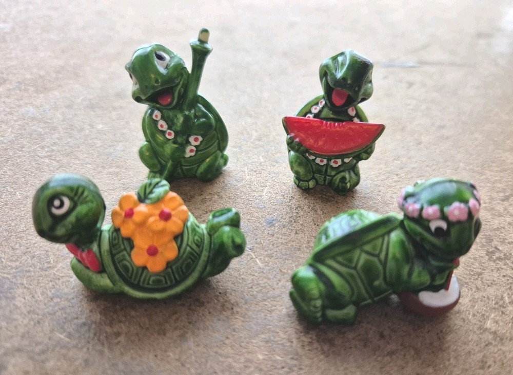 4 X Vintage 1991 Ferrero Kinder Surprise Teeny Terrapins Lot. Collectable Lot C.