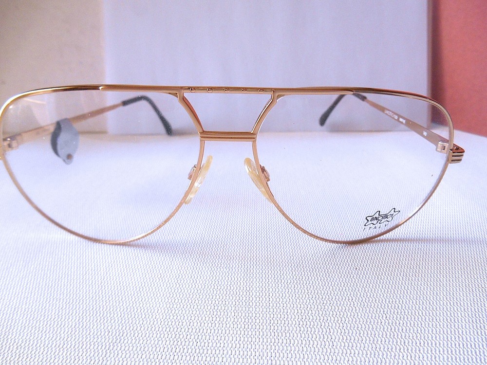 LUXOTTICA Gold Electroplated Aviator Prescription Eyeglass Frames  61/14/140