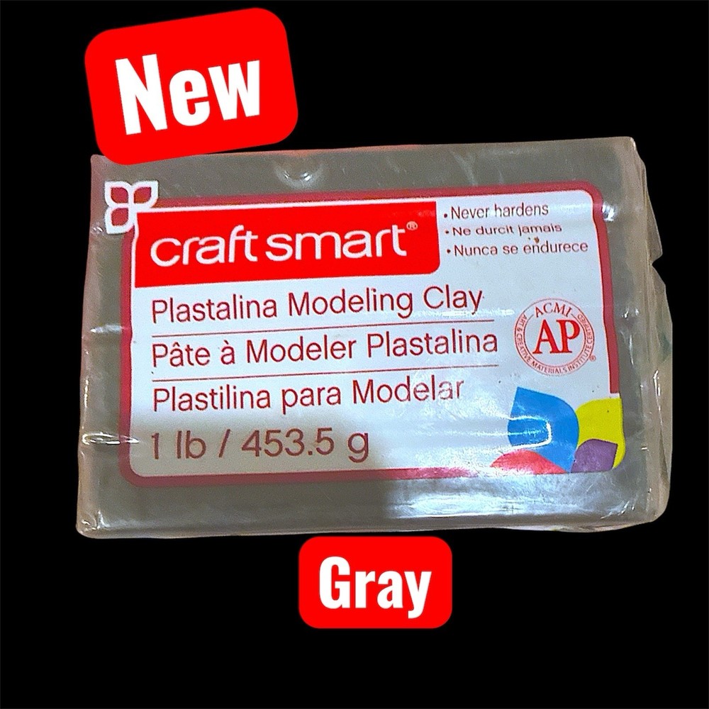 Craft Smart Plastalina Modeling Clay 1 Lb - Gray