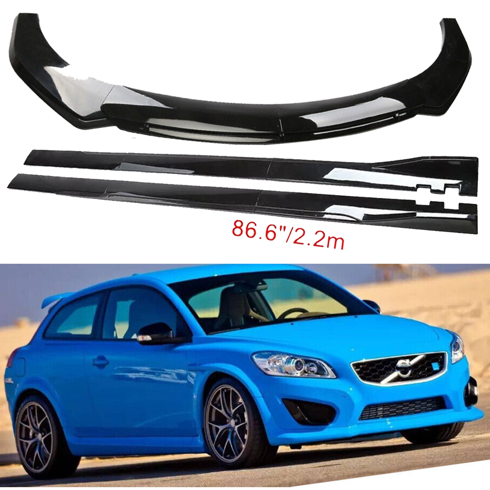 Glossy Black Front Lower Bumper Lip Splitter Spoiler For Volvo C30 C40 C70