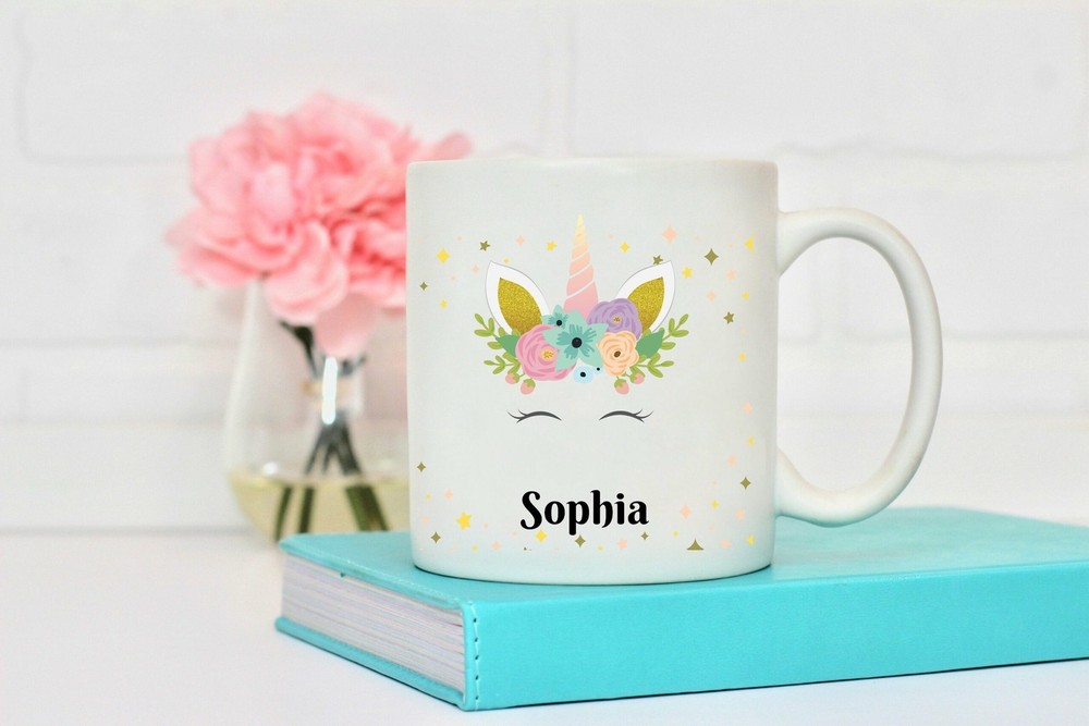 Personalized Magical Unicorn Mug Customizable Name Mug Custom Unicorn Face