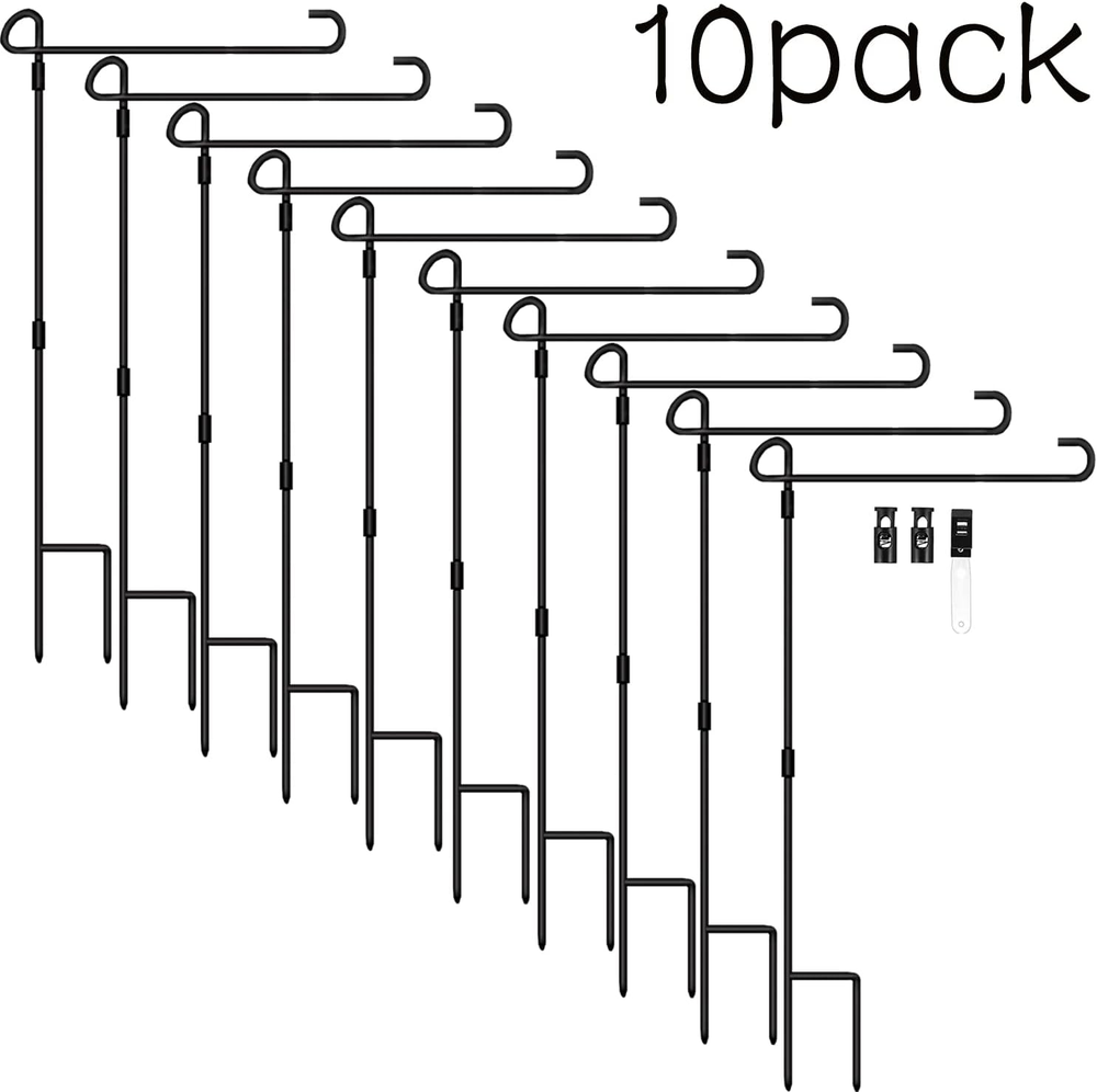 Garden Flag Holder Stand 10 Pack Garden Flag Pole for 13.5