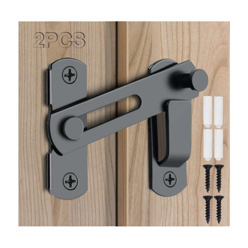 2PCS 180-Degree Flip Sliding Barn Door Latches for Gates and Barns